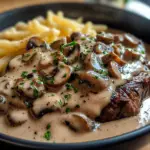 Creamy Mushroom Sauce on Steak