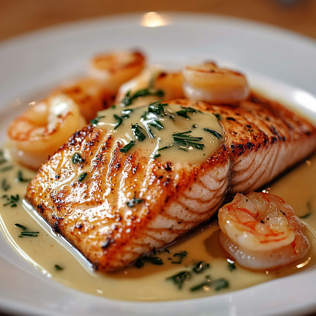 Salmon and Shrimp Dish