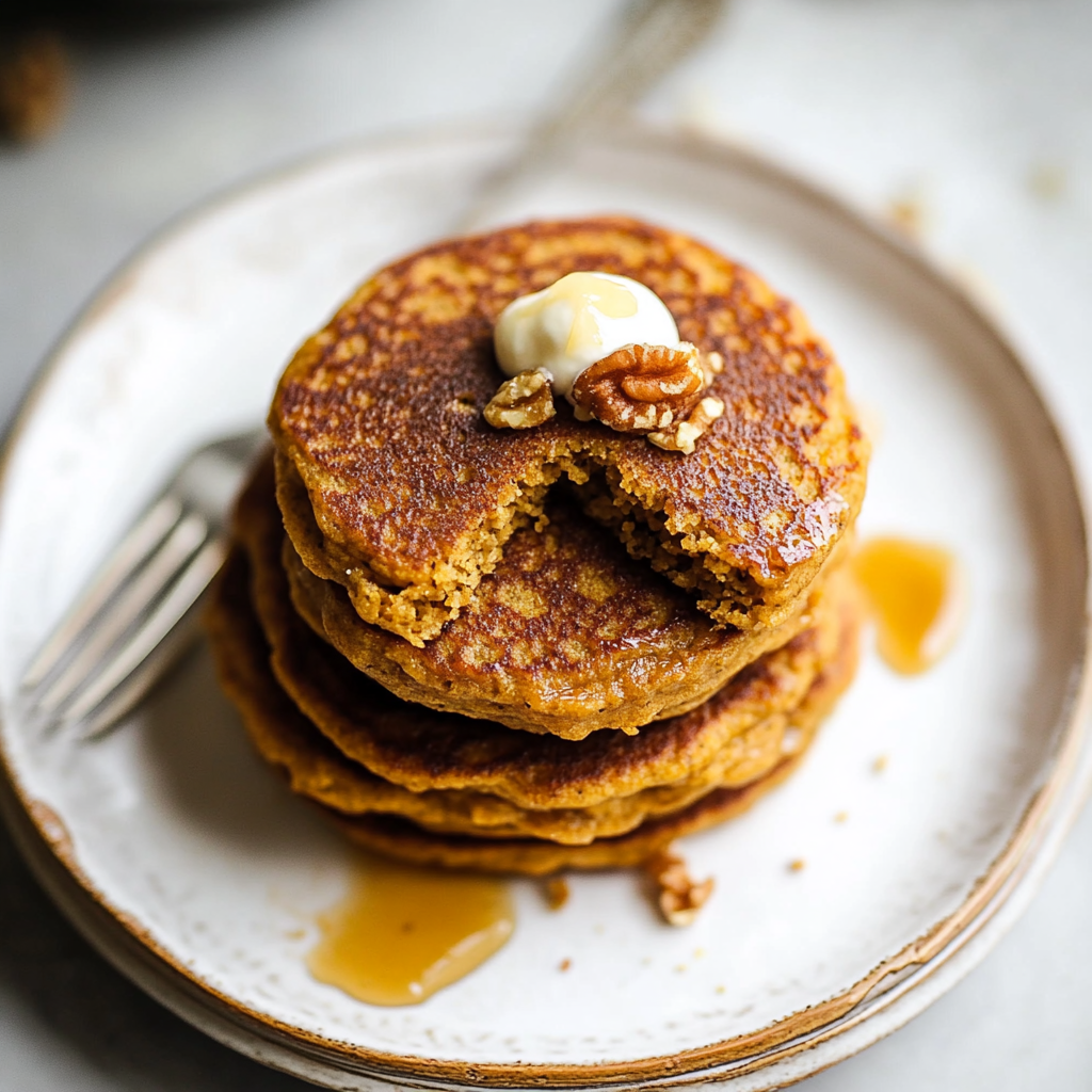 Healthy Pumpkin Oatmeal Pancakes
