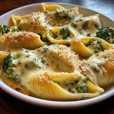 Cheesy Chicken & Broccoli Stuffed Shells
