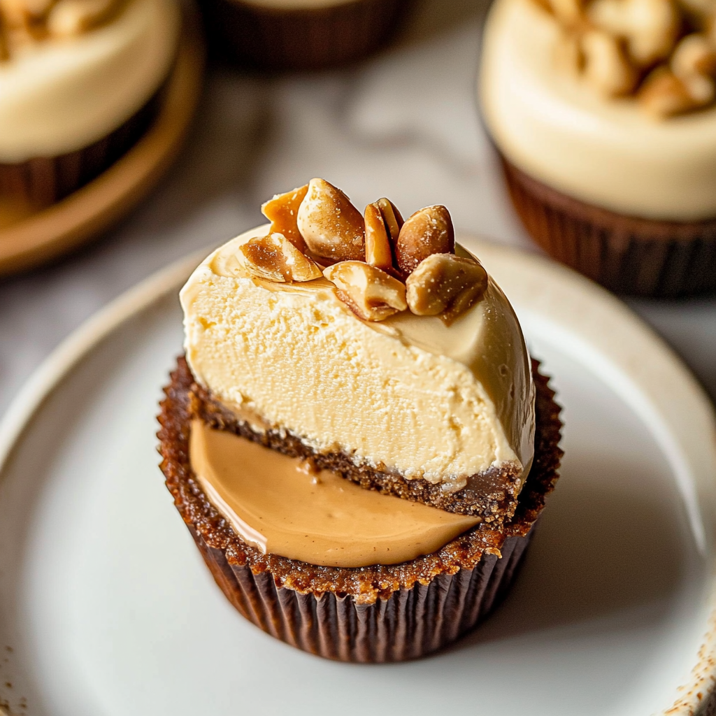 Peanut Butter Cottage Cheese Cheesecake Cups