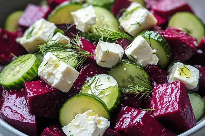 Beet Salad with Feta, Cucumbers, and Dill