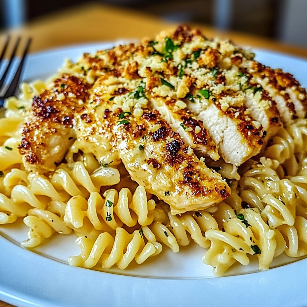 Creamy Garlic Parmesan Chicken & Cheesy Pasta