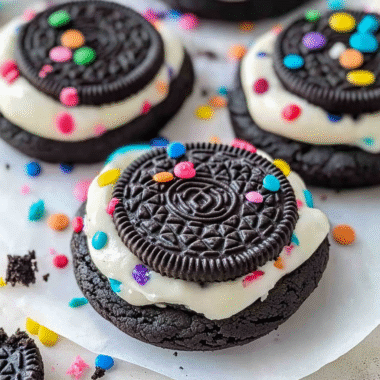 Oreo Birthday Cake Cookies Crumbl Copycat