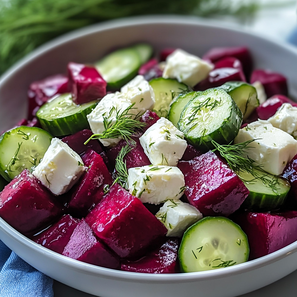 Beet Salad with Feta, Cucumbers, and Dill
