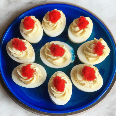 Red, White, Blue Deviled Eggs