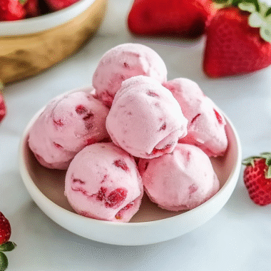 Easy Frozen Strawberry Yogurt Bites