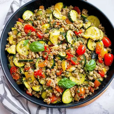 Low Carb Ground Turkey and Zucchini Skillet