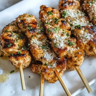 Grilled Ranch Garlic Parmesan Chicken Skewers