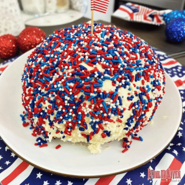 Patriotic Funfetti Cake Cheese Ball
