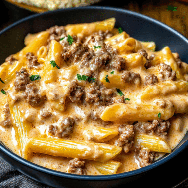 High Protein Creamy Beef Pasta