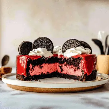 Red Velvet Oreo Cheesecake