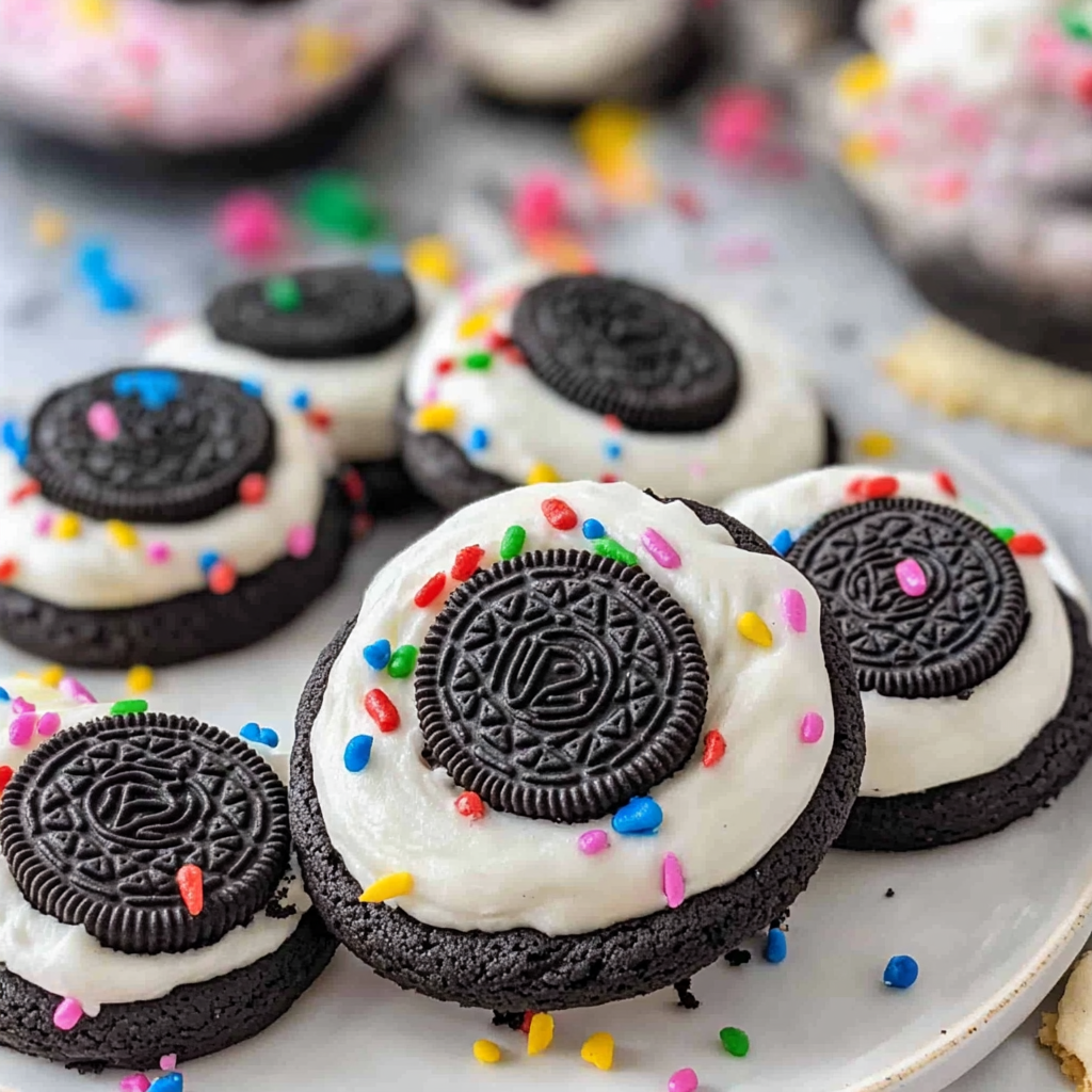 Oreo Birthday Cake Cookies Crumbl Copycat