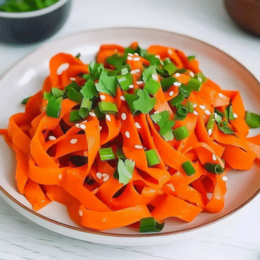Crunchy Vegan Carrot Ribbon Salad