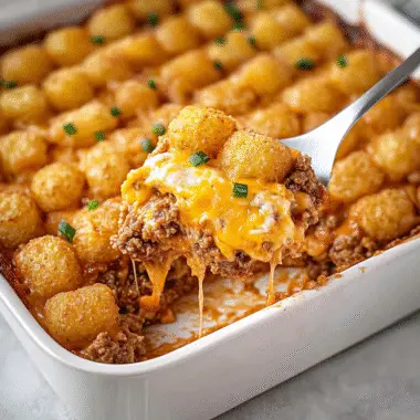 Cheeseburger Tater Tot Casserole