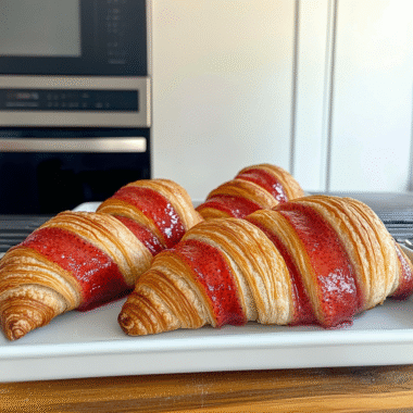 Sourdough Strawberry Croissants
