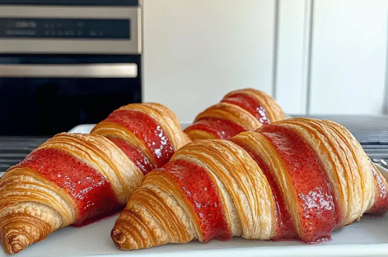Sourdough Strawberry Croissants
