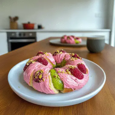 Raspberry Pistachio Sourdough Bagels