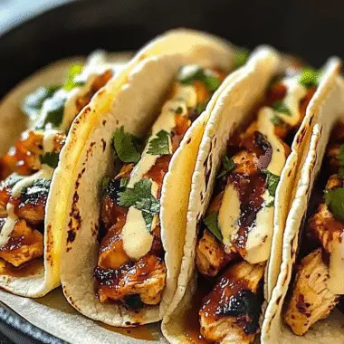 Garlic Butter Honey BBQ Chicken Tacos