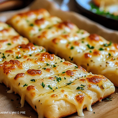 Homemade Cheesy Garlic Breadsticks