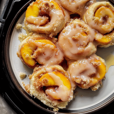 Peach Cobbler Cinnamon Rolls