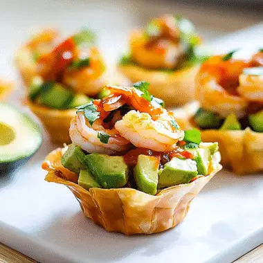 Spicy Shrimp & Avocado Phyllo Cups