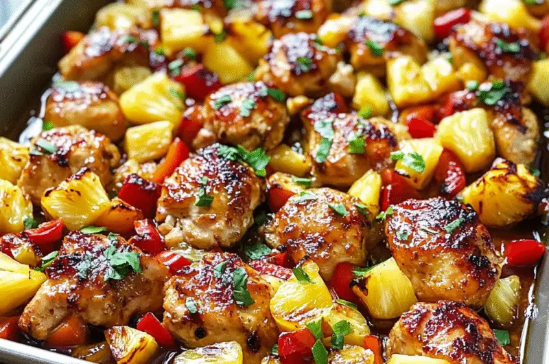 Sheet Pan Hawaiian Chicken with Pineapple