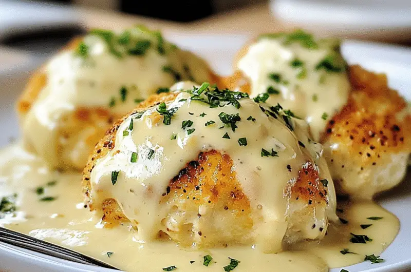 Chicken Pillows with Creamy Parmesan Sauce