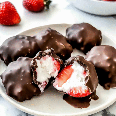 Chocolate Strawberry Frozen Yogurt Bites