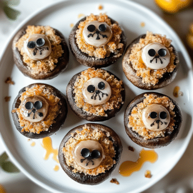 Ghoulish Stuffed Mushrooms
