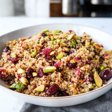 Sautéed Quinoa with Pistachio & Cranberries