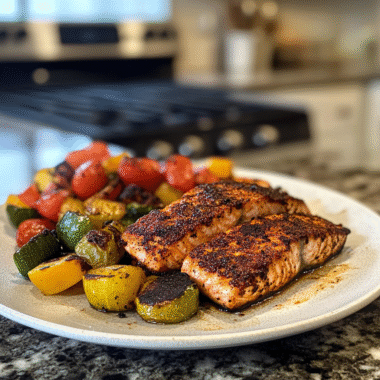 Blackened Salmon with Charred Vegetables
