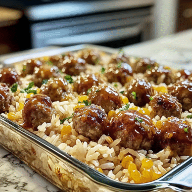 Irresistible Honey Garlic Meatball Rice Bake Recipe