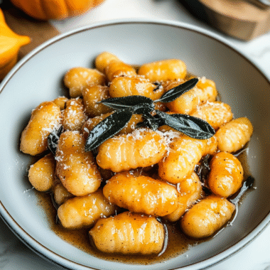 Pumpkin Sage Gnocchi in Brown Butter Sauce