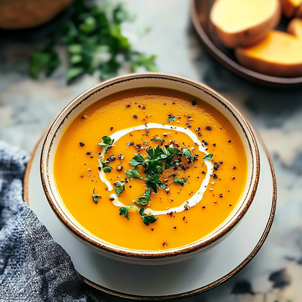 Spicy Butternut Squash and Sweet Potato Soup