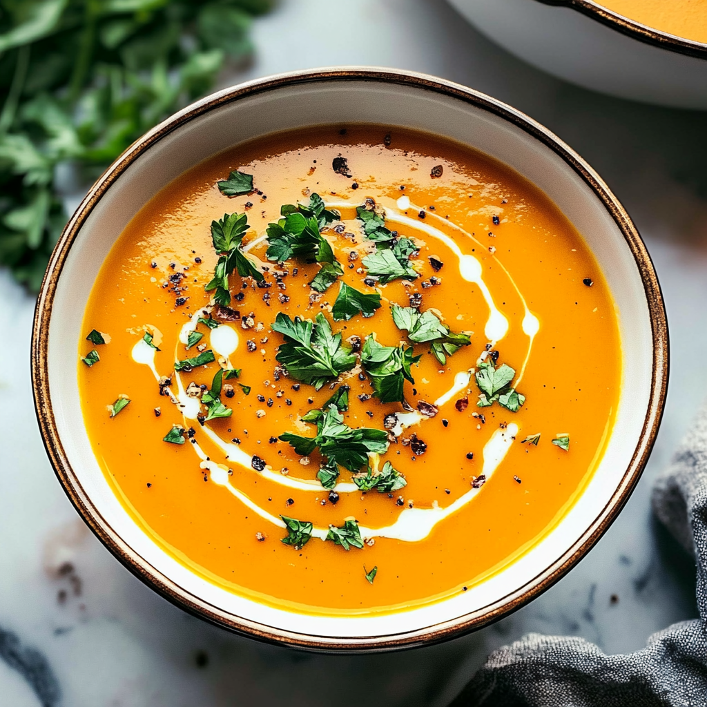 Spicy Butternut Squash and Sweet Potato Soup