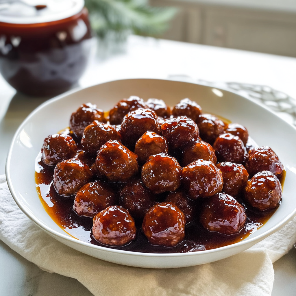 Spicy Plum Jelly Meatballs