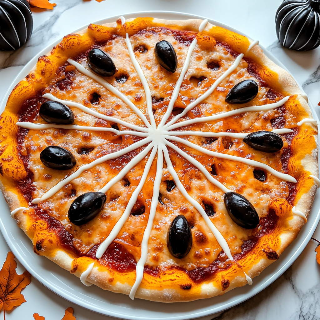Spiderweb Halloween Pizza