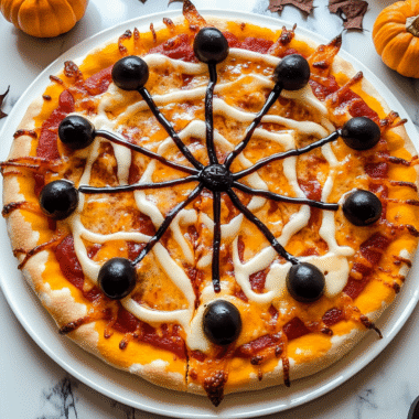 Spiderweb Halloween Pizza