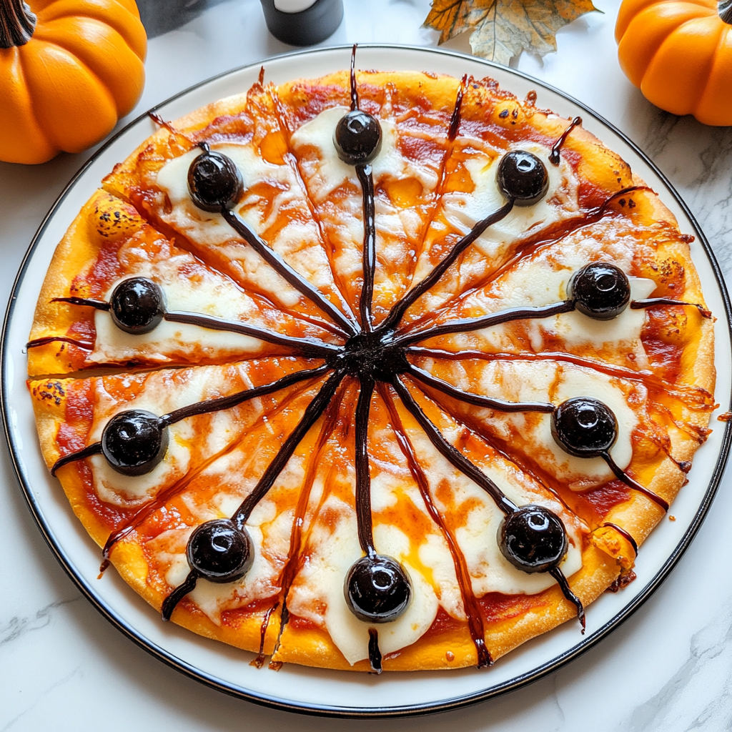 Spiderweb Halloween Pizza