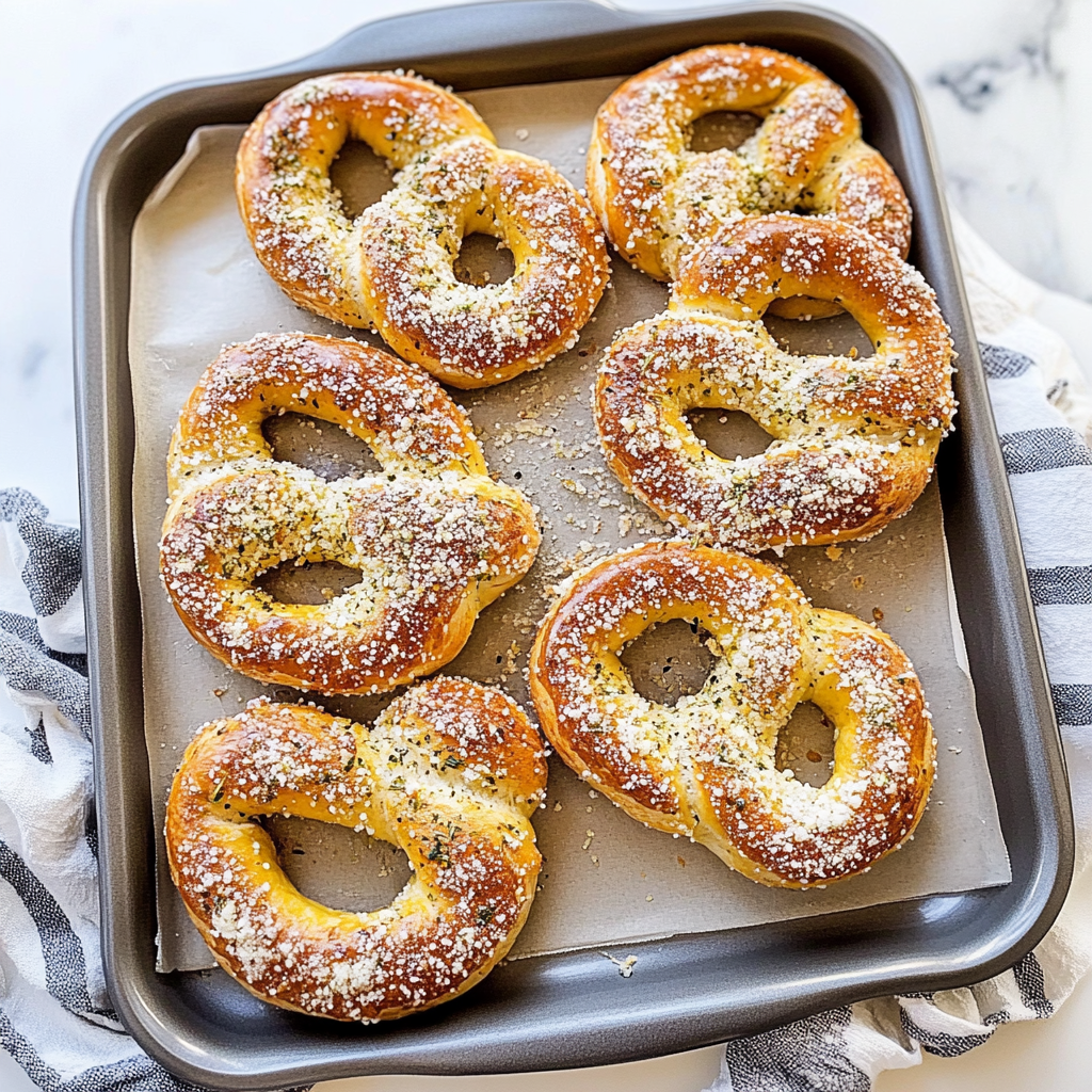 Garlic Parmesan Soft Pretzels