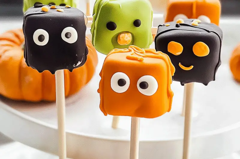 Pumpkin Marshmallow Lollipops