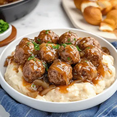 Crock Pot French Onion Meatballs