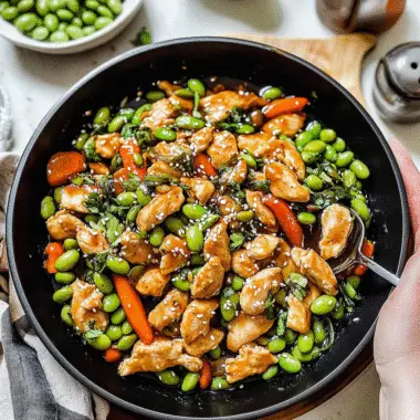 Honey Garlic Edamame Chicken Stir-Fry