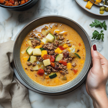 Veggie Cheeseburger Soup