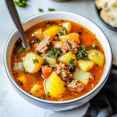 Spicy Sausage Potato Soup