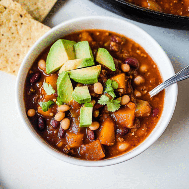 Vegetarian Pumpkin Chili with White Beans