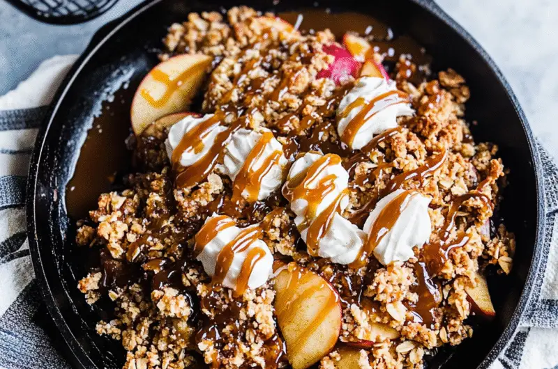 Caramel Apple Skillet Crisp