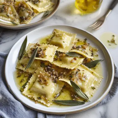 Ravioli with Sage Butter Sauce
