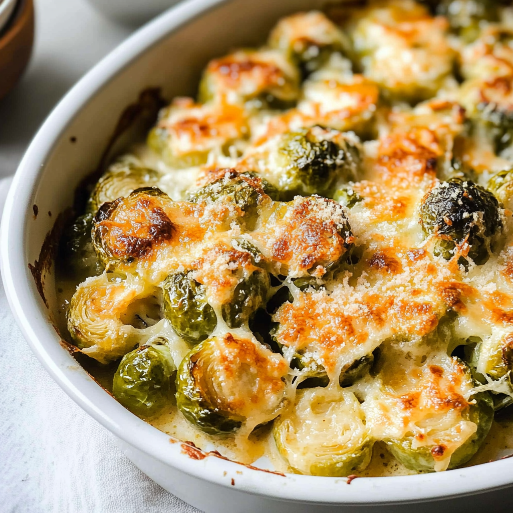 Cheesy Brussels Sprouts Gratin Recipe